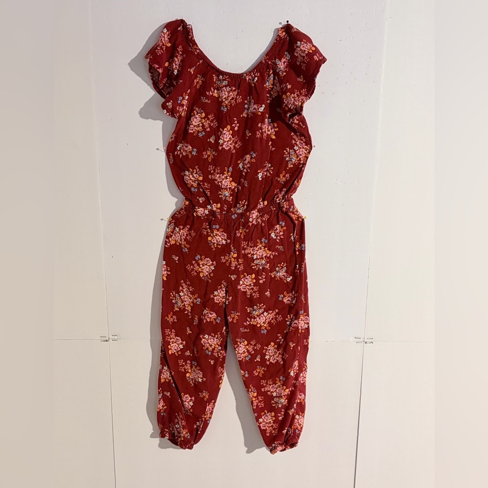 Place Burgundy Floral Jumpsuit